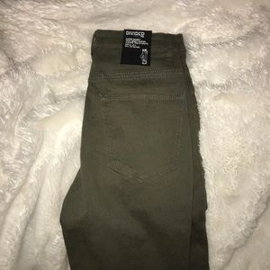 Army green skinny jeans